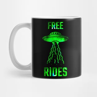 Alien Ufo Abduction FREE RIDES Galactic Green Extraterestrial Spaceship Mug